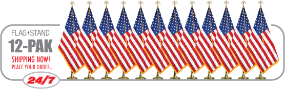 12 Pack of Flags + Stands from Event Arts and Protocol