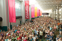 Custom Banners Handing at a Convention